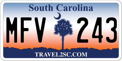 SC license plate MFV243