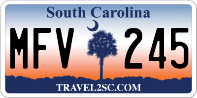 SC license plate MFV245