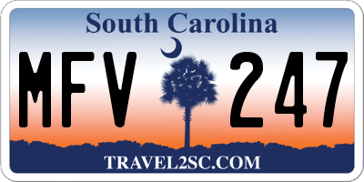 SC license plate MFV247