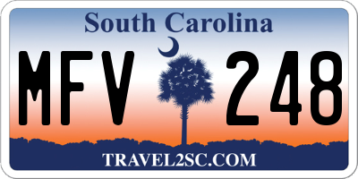 SC license plate MFV248