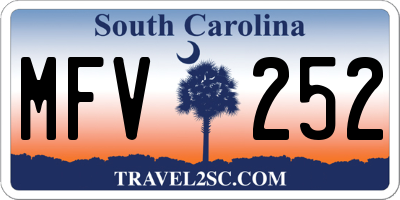 SC license plate MFV252