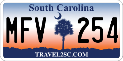 SC license plate MFV254