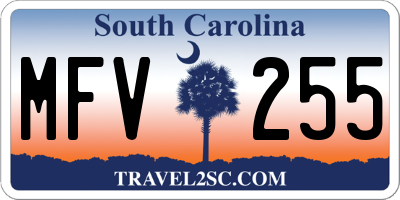 SC license plate MFV255