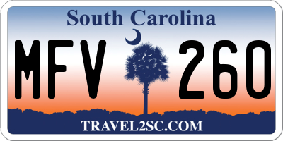 SC license plate MFV260