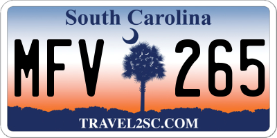 SC license plate MFV265