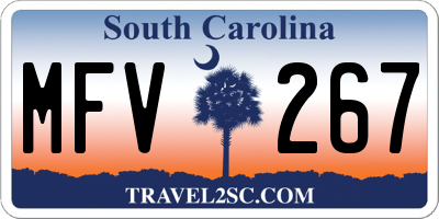 SC license plate MFV267