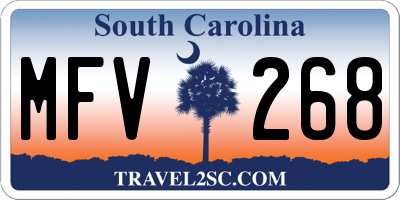 SC license plate MFV268
