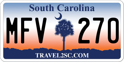 SC license plate MFV270