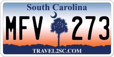 SC license plate MFV273