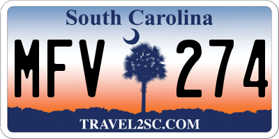 SC license plate MFV274