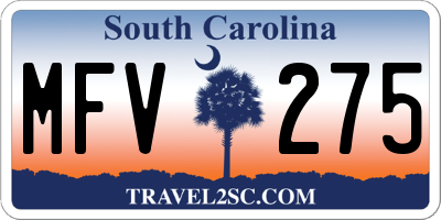 SC license plate MFV275