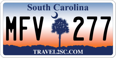 SC license plate MFV277