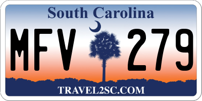 SC license plate MFV279