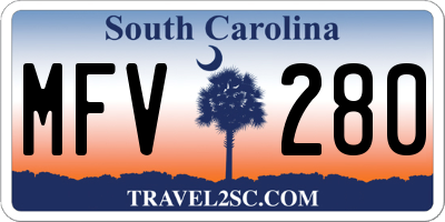 SC license plate MFV280