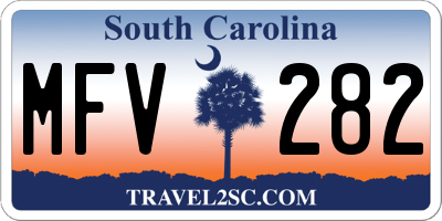 SC license plate MFV282