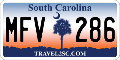 SC license plate MFV286