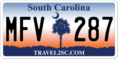 SC license plate MFV287