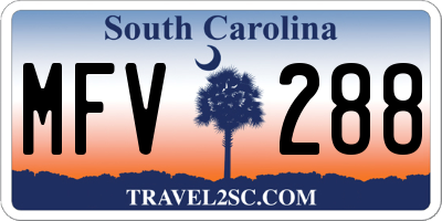 SC license plate MFV288