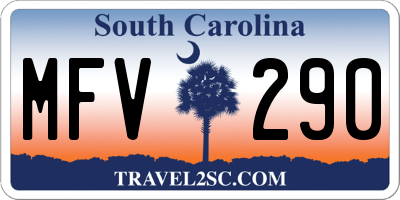 SC license plate MFV290