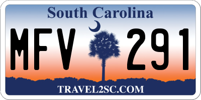 SC license plate MFV291