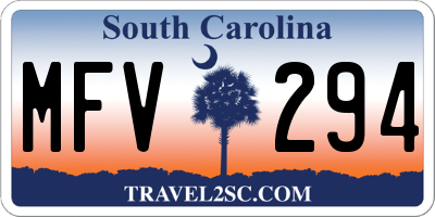 SC license plate MFV294