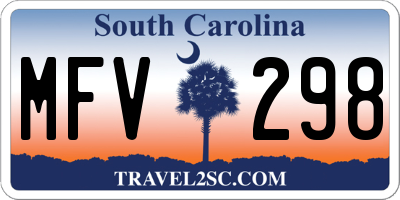 SC license plate MFV298