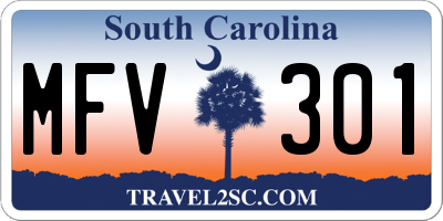 SC license plate MFV301