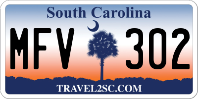 SC license plate MFV302