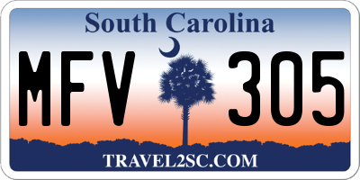 SC license plate MFV305