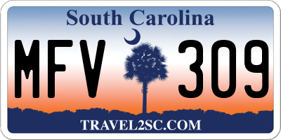 SC license plate MFV309