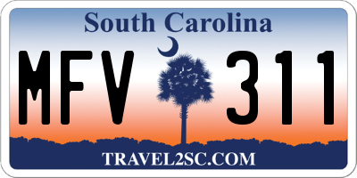 SC license plate MFV311