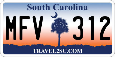 SC license plate MFV312