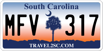 SC license plate MFV317