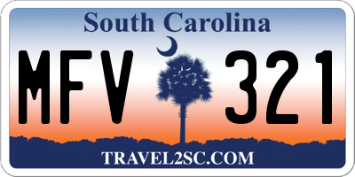 SC license plate MFV321