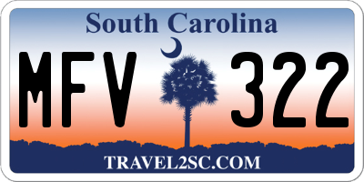 SC license plate MFV322