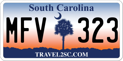 SC license plate MFV323