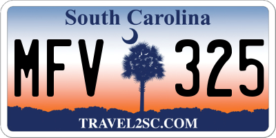 SC license plate MFV325