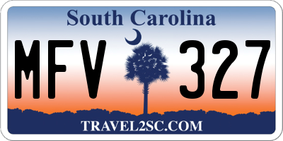 SC license plate MFV327