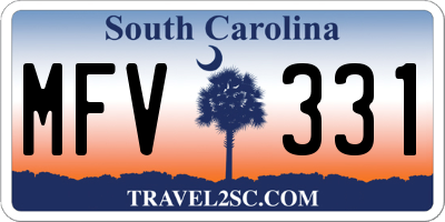 SC license plate MFV331