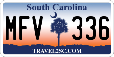 SC license plate MFV336