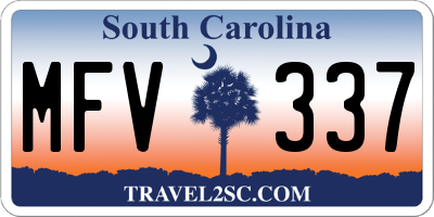 SC license plate MFV337