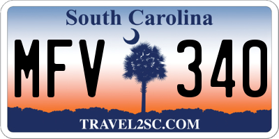 SC license plate MFV340