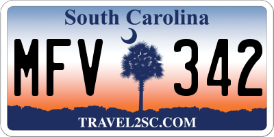 SC license plate MFV342