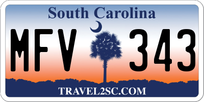 SC license plate MFV343