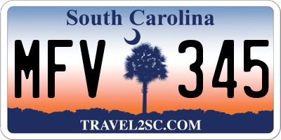 SC license plate MFV345