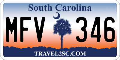 SC license plate MFV346