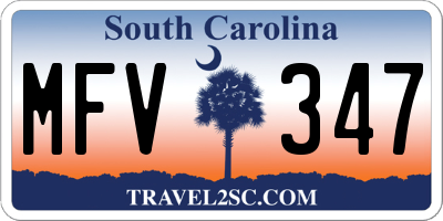 SC license plate MFV347