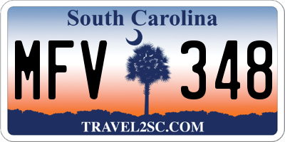 SC license plate MFV348