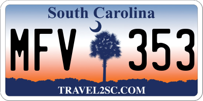 SC license plate MFV353