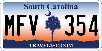 SC license plate MFV354